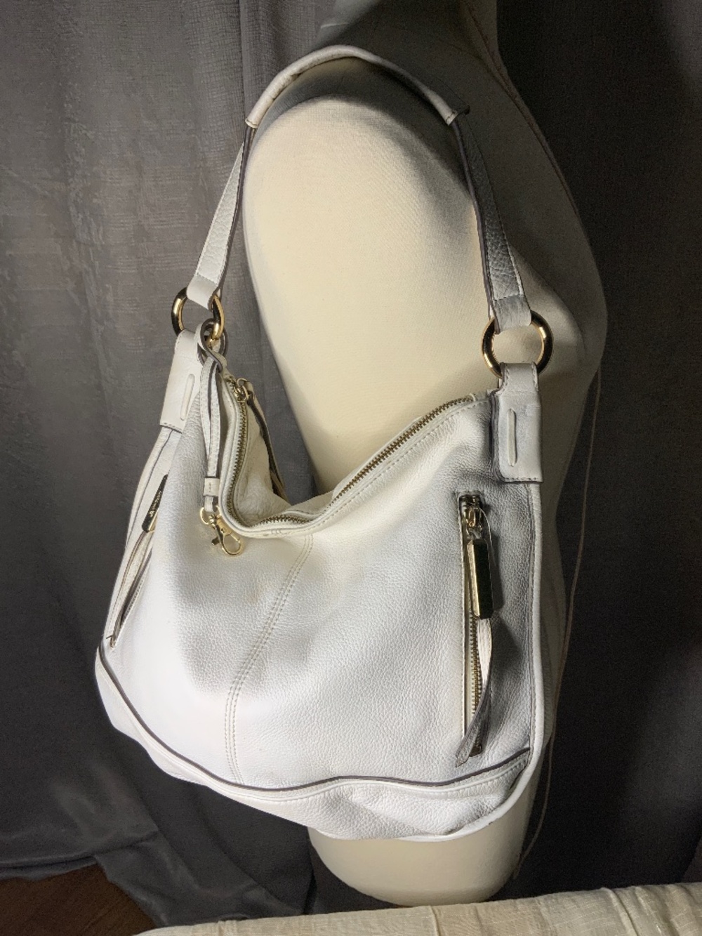 White Leather Makowsky Handbag Satchel